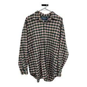 Ralph Lauren Cotton Button Down Long Sleeve Plaid Brushed Shirt